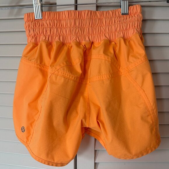 Lululemon orange shorts athletic 4 women's - Picture 3 of 5